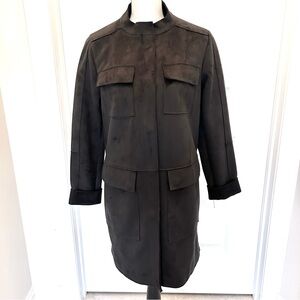 Vince Camuto Black Faux Suede Utility Style Jacket SZ S